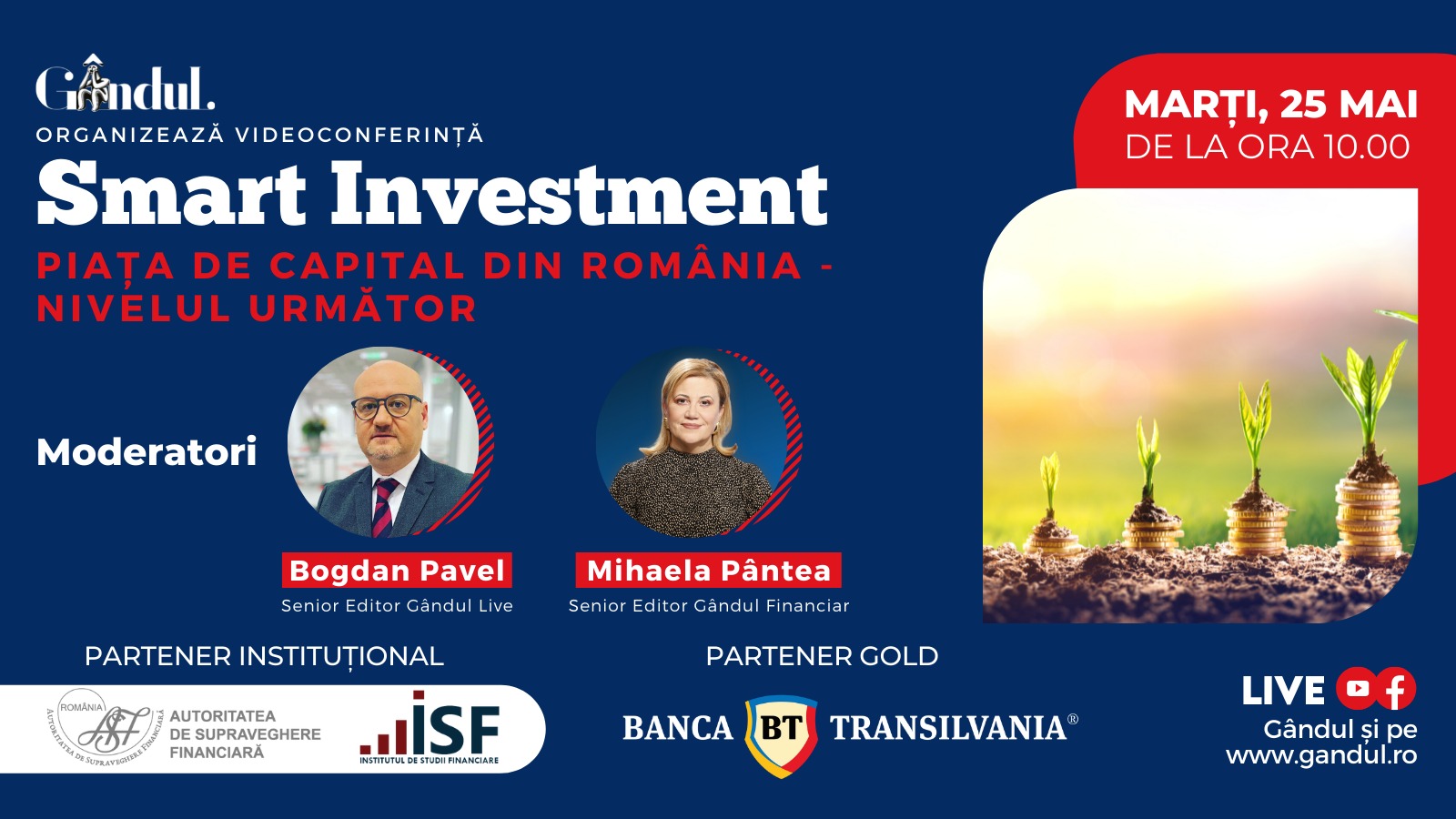 Conferința digitală LIVE „SMART INVESTMENT Piața de Capital din
