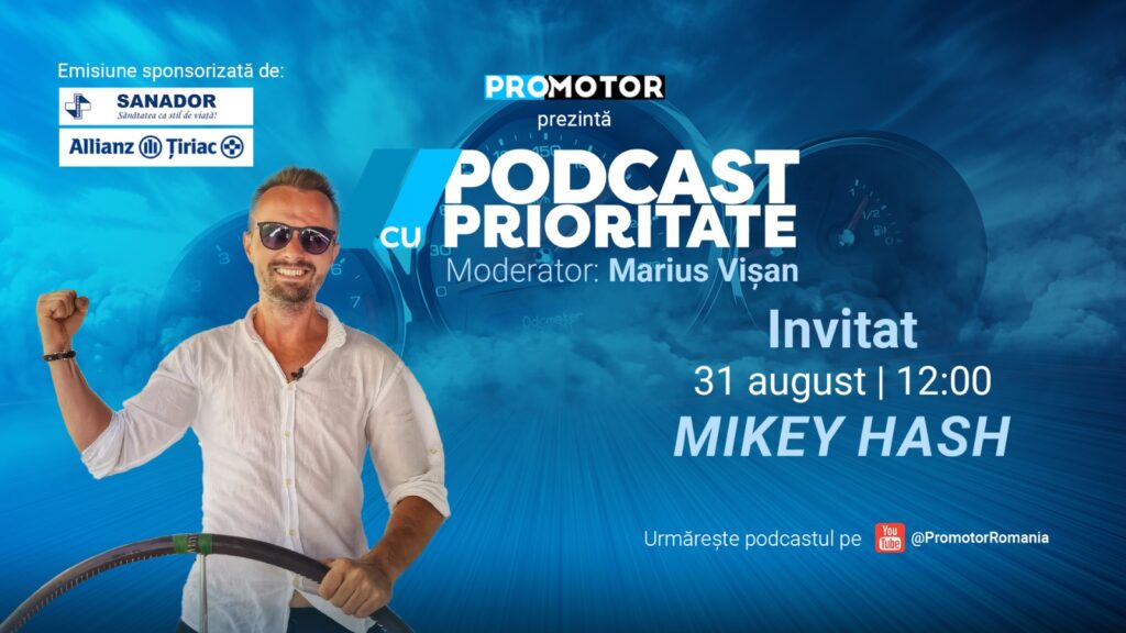 Mikey Hash vine la „Podcast cu Prioritate” #111 by ProMotor. Despre cei 3 ani petrecuți pe ocean, întoarcerea în România, BMW, motociclete, aviație