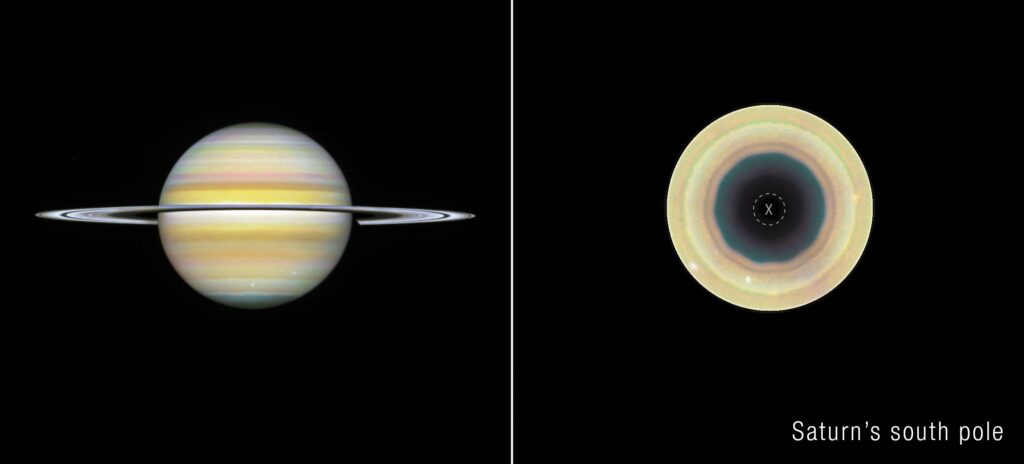 Telescopul Hubble a descoperit un fenomen misterios la polul sudic al planetei Saturn