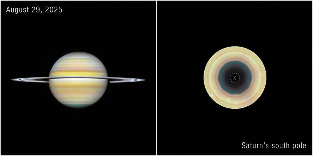 Astronomii au descoperit o misterioasă structură la polul sud al lui Saturn