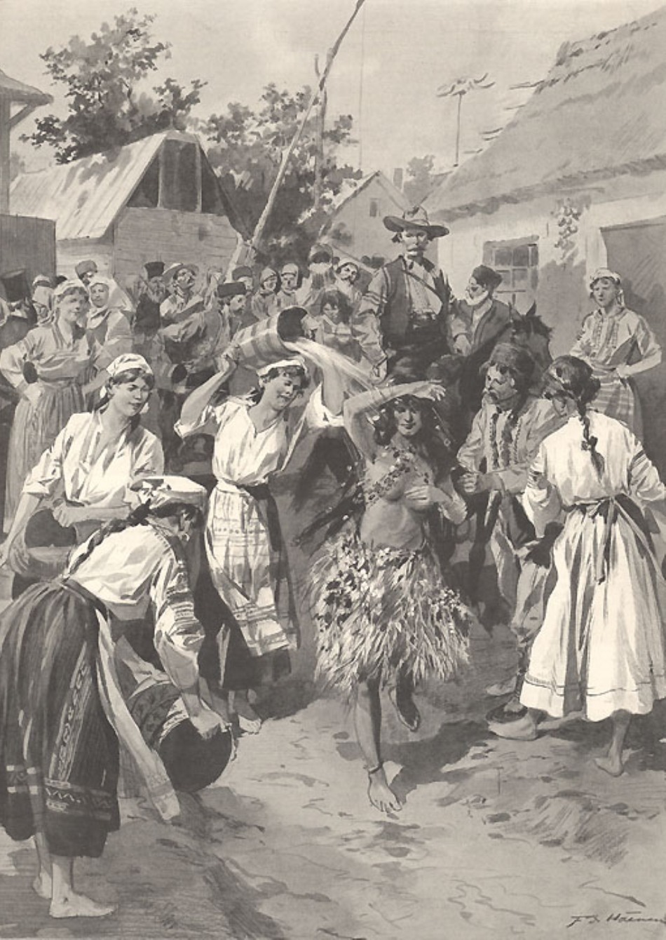 Imagine de epocă cu ritualul Paparudelor