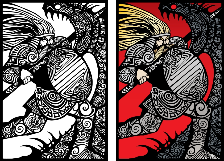 Lupta mitologică între zeii fraţi Perun şi Veles.