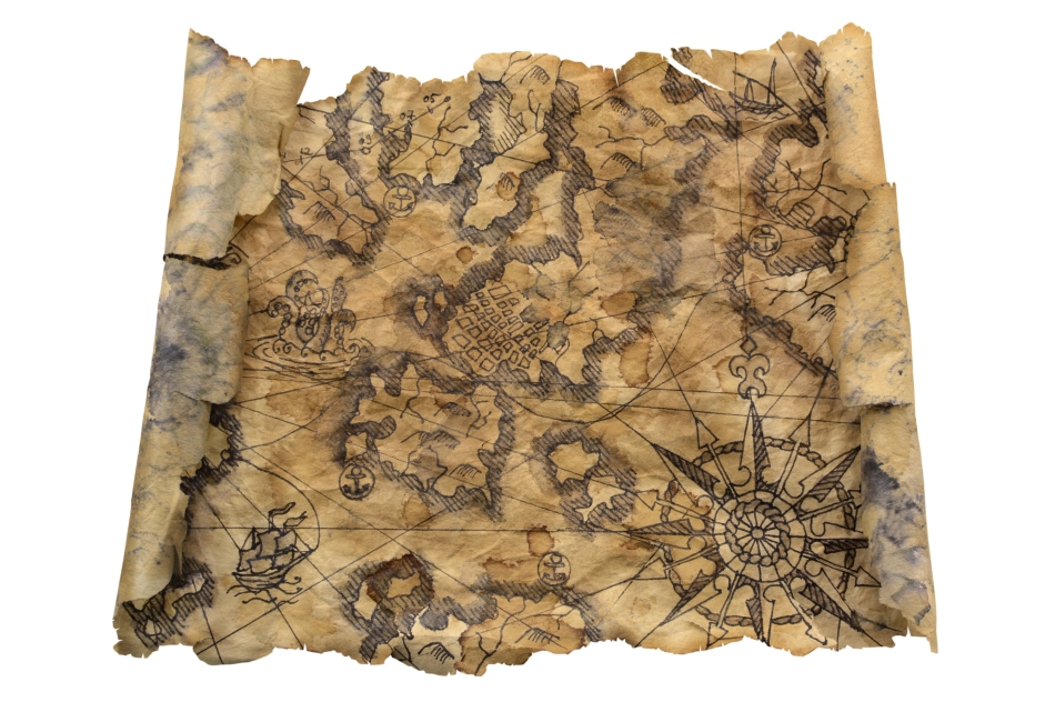 Hartă maritimă din Evul Mediu.