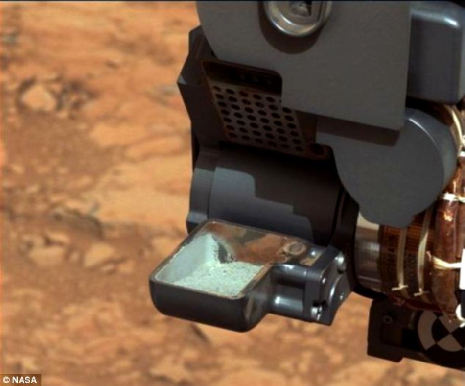 Mostra de rocă pulverizată în care au fost descoperite „ingredientele” chimice necesare vieţii.