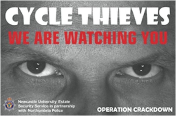 Posterul utilizat în experimentul de la Universitatea Newcastle