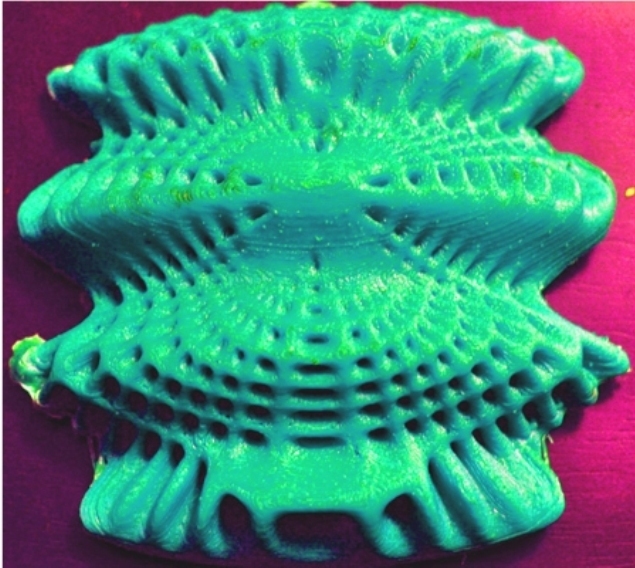 Una dintre formele printate 3-D ce constituie elemente ale lucrarilor artistului Ioan Florea.