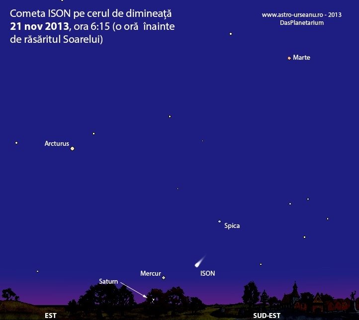 Cometa ISON pe cerul României