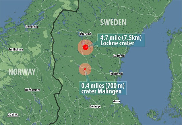 Zona unde se află cele două cratere