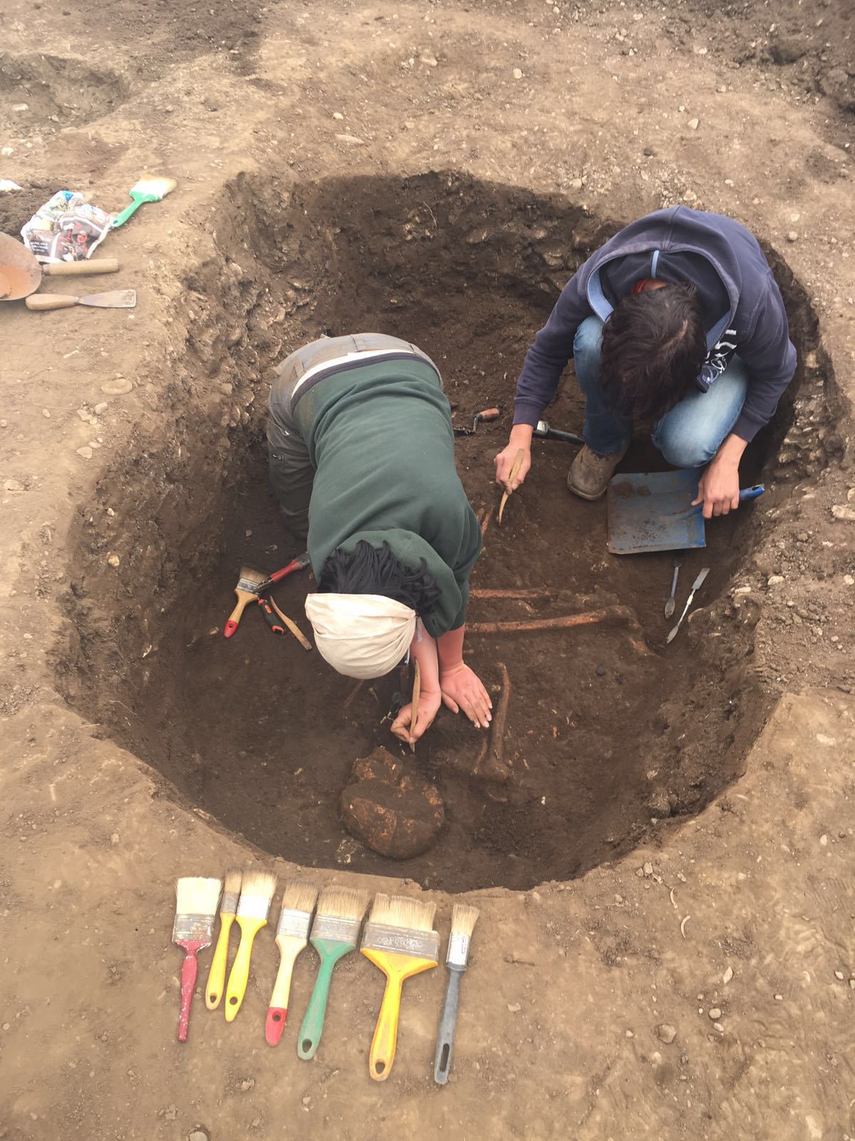 Mormânt vechi de 5000 de ani, descoperit în Prahova / Foto: Mediafax