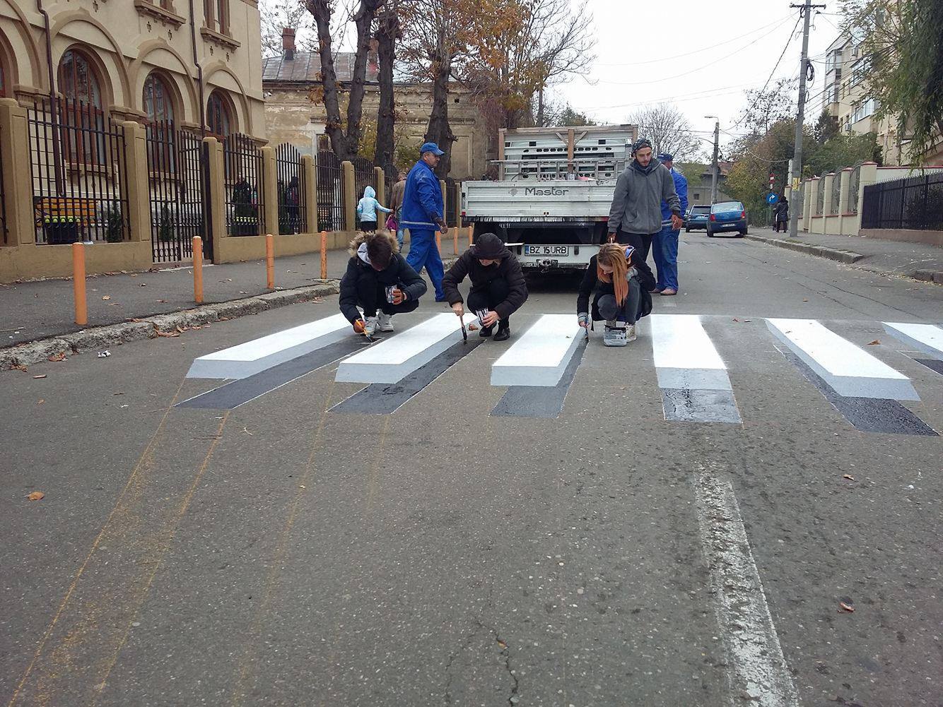 Prima trecere de pietoni 3D din România