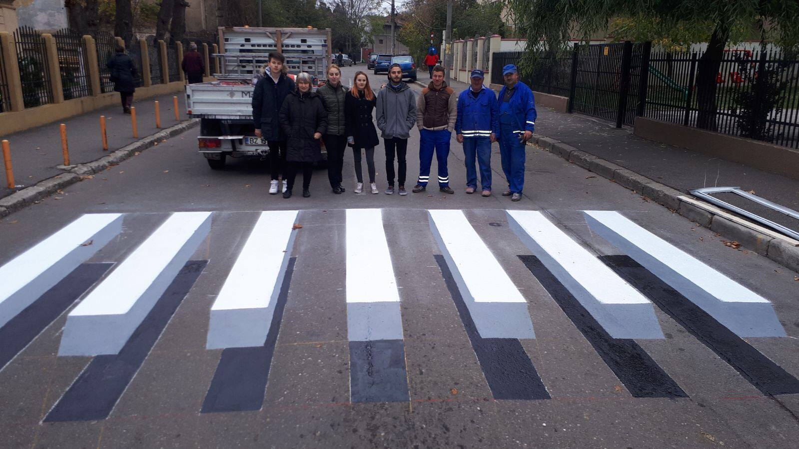 Prima trecere de pietoni 3D din România