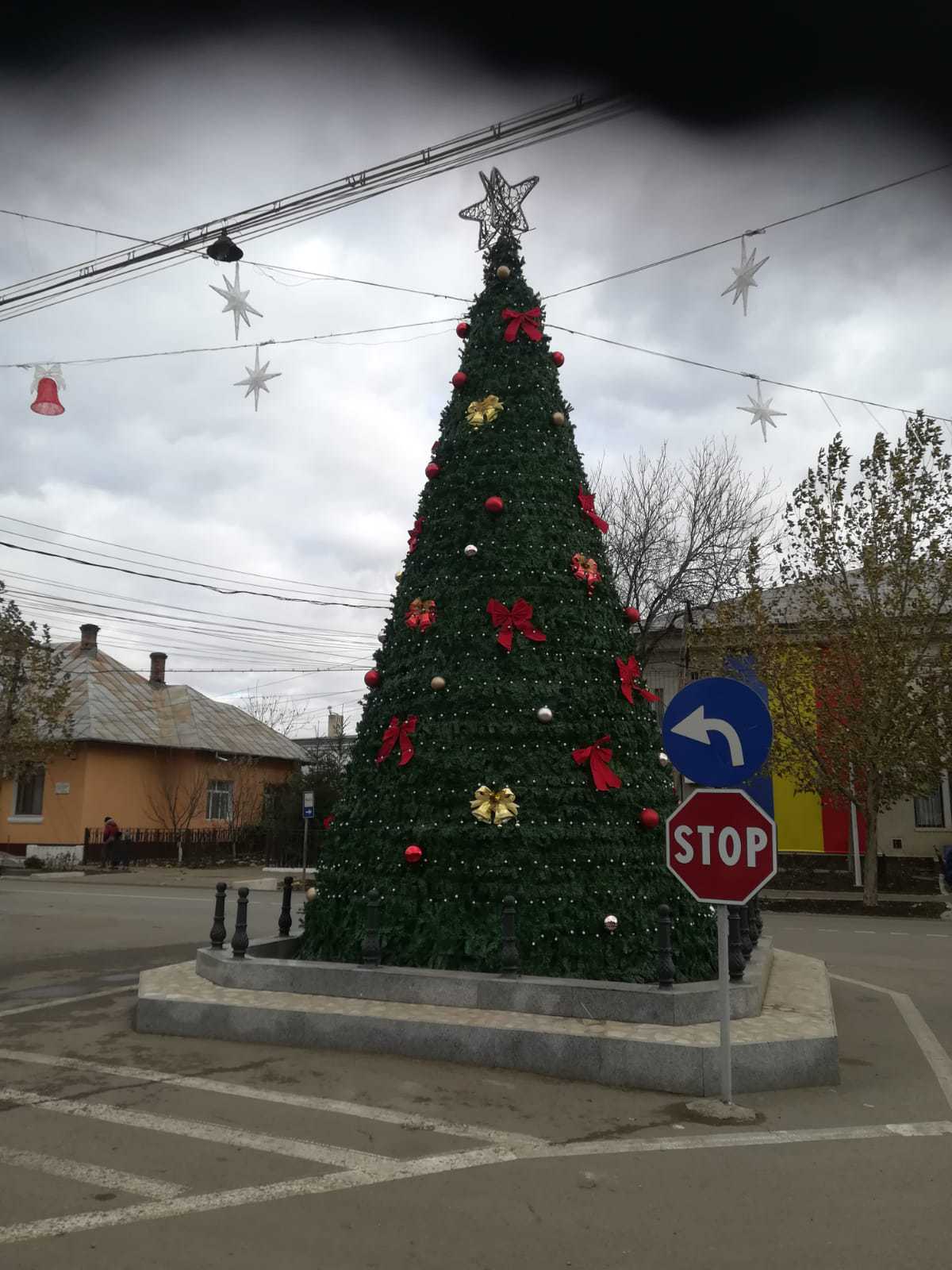Monument în Galaţi, transformat în brad de Crăciun